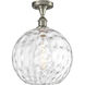 Edison Athens Water Glass 1 Light 12 inch Brushed Satin Nickel Semi-Flush Mount Ceiling Light