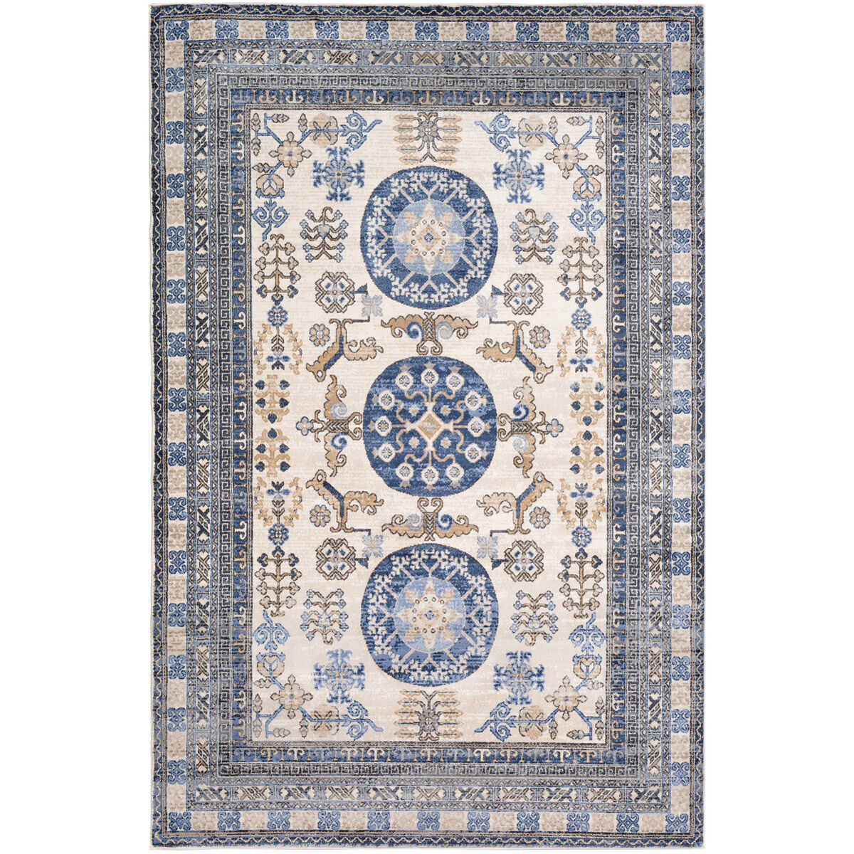 Alton 35 X 24 inch Navy/Bright Blue/Tan/Charcoal/Medium Gray/Beige Rugs
