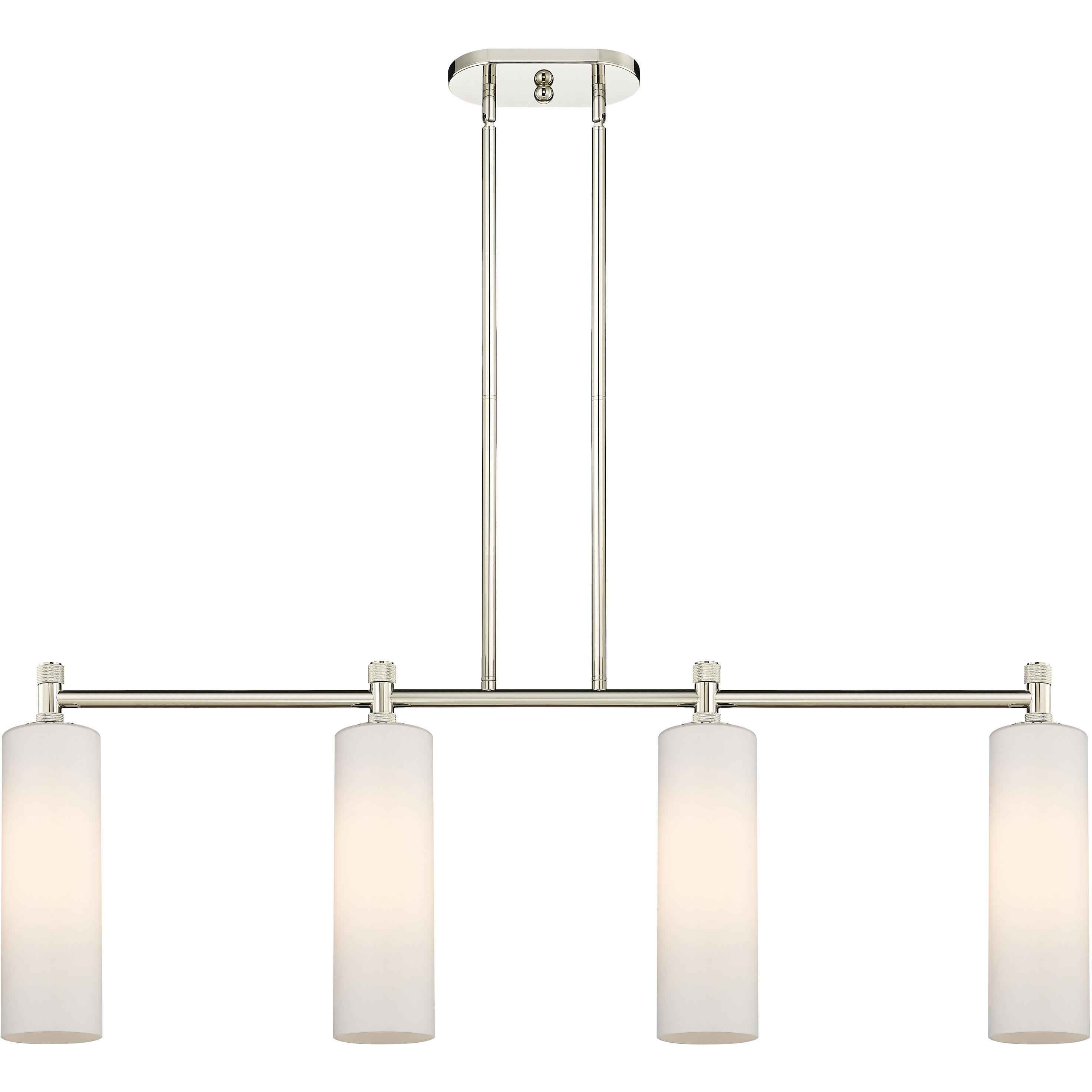 Downtown Urban Crown Point Island Light Ceiling Light in Polished Nickel, Matte White