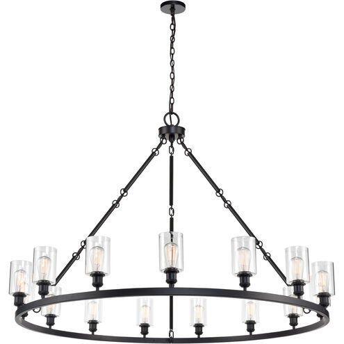 Ballston Saloon 20 Light 60 inch Matte Black Chandelier Ceiling Light
