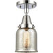 Franklin Restoration Small Bell 1 Light 5 inch Polished Chrome Flush Mount Ceiling Light in Silver Plated Mercury Glass