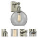 Ballston Athens LED 8 inch Brushed Satin Nickel Sconce Wall Light in Clear Glass, Ballston