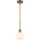 Ballston Athens LED 6 inch Brushed Brass Mini Pendant Ceiling Light in Matte White Glass