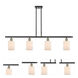 Ballston Hadley 4 Light 48 inch Black Antique Brass Island Light Ceiling Light in Matte White Glass, Ballston