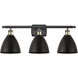Ballston Dome 3 Light 28 inch Black Antique Brass Bath Vanity Light Wall Light