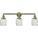 Franklin Restoration Colton LED 32 inch Antique Brass Bath Vanity Light Wall Light in Clear Halophane Glass, Franklin Restoration