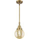 Beacon 1 Light 6 inch Brushed Brass Mini Pendant Ceiling Light in Mercury Glass