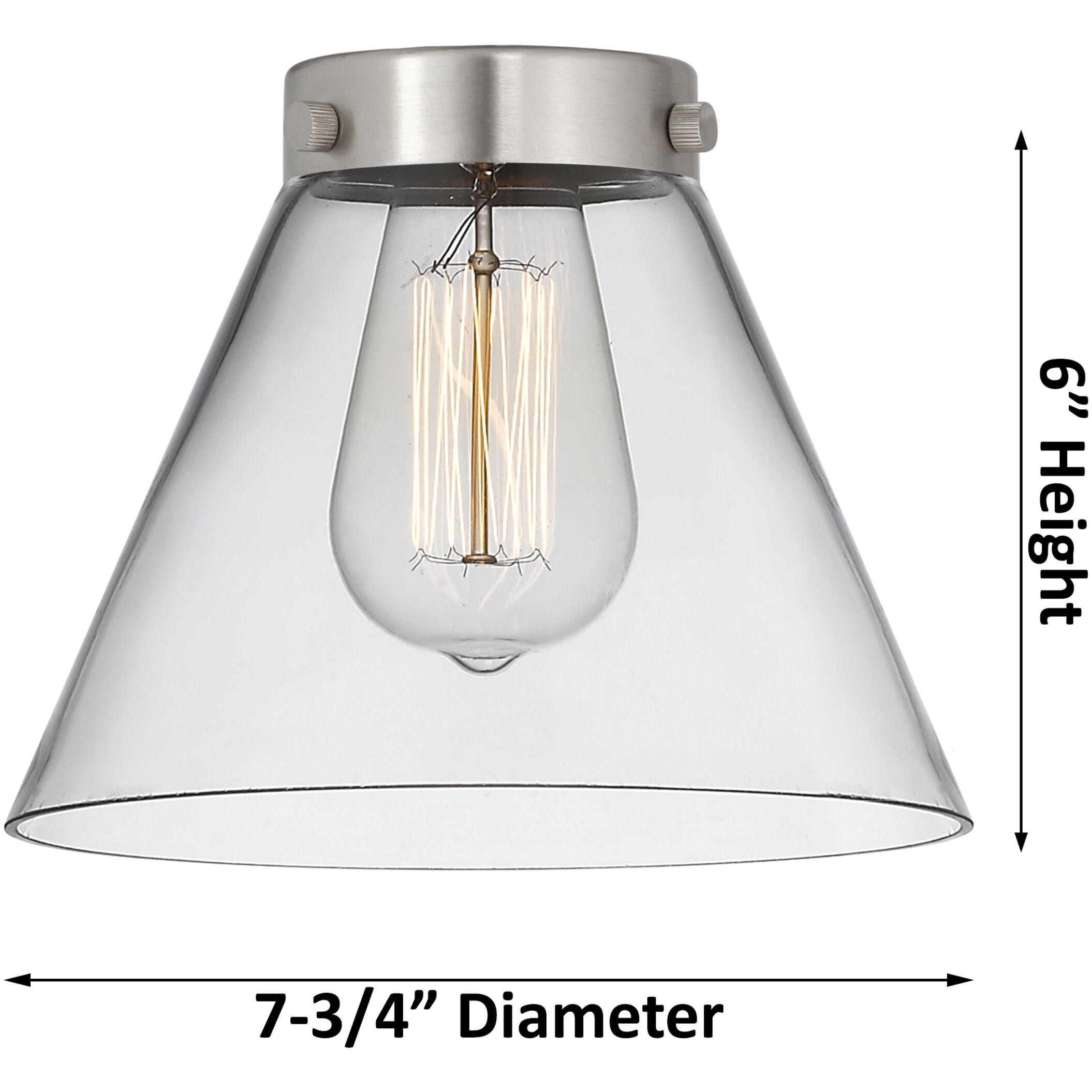 Franklin Restoration Large Cone LED 8 inch Antique Copper Semi-Flush Mount Ceiling Light in Plated Smoke Glass, Franklin Restoration