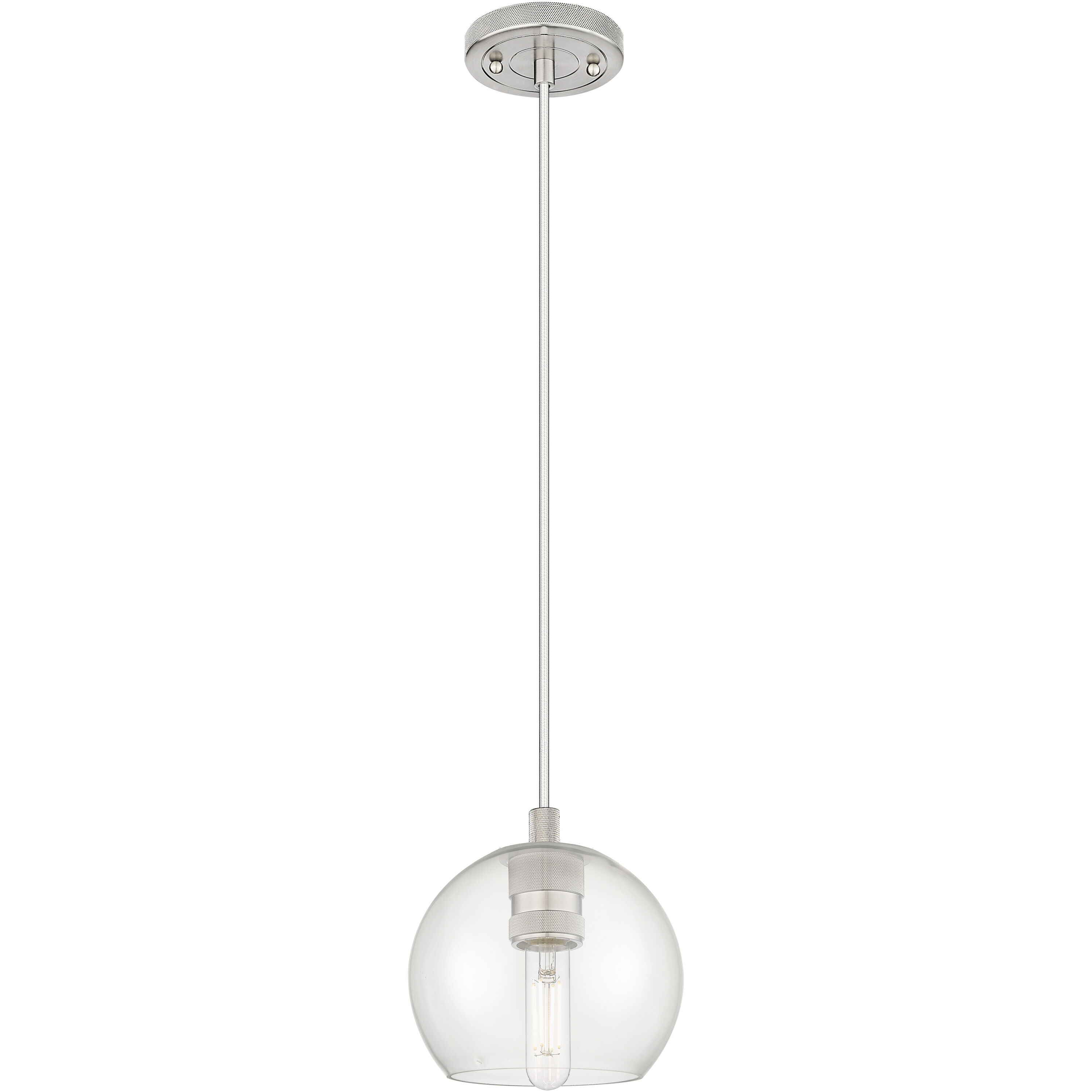 Crown Point 1 Light 5.88 inch Satin Nickel Pendant Ceiling Light in Clear Glass