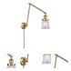 Small Canton 30 inch 3.5 watt Antique Brass Swing Arm Wall Light in Clear Glass, Franklin Restoration