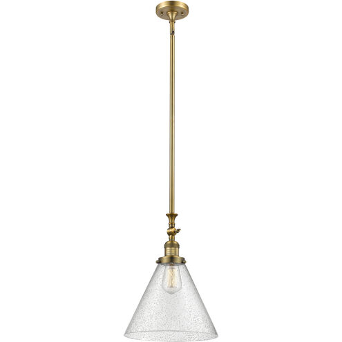Franklin Restoration Cone LED 12 inch Brushed Brass Mini Pendant Ceiling Light in Seedy, Franklin Restoration