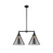 Franklin Restoration X-Large Cone LED 21 inch Matte Black Chandelier Ceiling Light in Plated Smoke Glass, Franklin Restoration