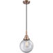 Downtown Urban Beacon 1 Light 8 inch Antique Copper Mini Pendant Ceiling Light in Clear