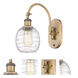 Ballston Belfast LED 6 inch Brushed Brass Sconce Wall Light in Deco Swirl Glass