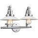 Franklin Restoration Halophane LED 18 inch Polished Chrome Bath Vanity Light Wall Light in Matte White Halophane Glass, Franklin Restoration