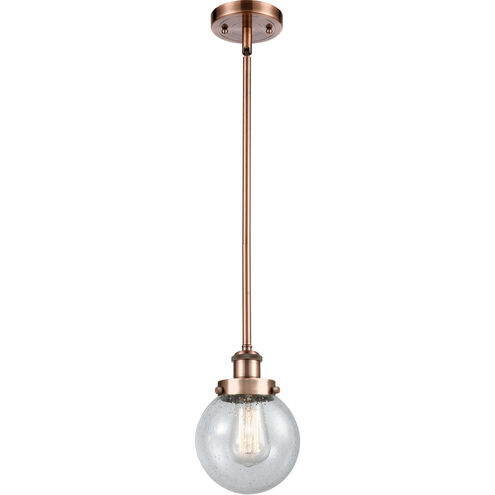 Ballston Beacon 1 Light 6 inch Antique Copper Pendant Ceiling Light in Seedy Glass
