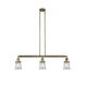 Franklin Restoration Small Canton 3 Light 39 inch Antique Brass Island Light Ceiling Light in Incandescent, Clear Glass, Franklin Restoration