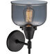 Caden 1 Light 7 inch Matte Black Sconce Wall Light in Plated Smoke Glass