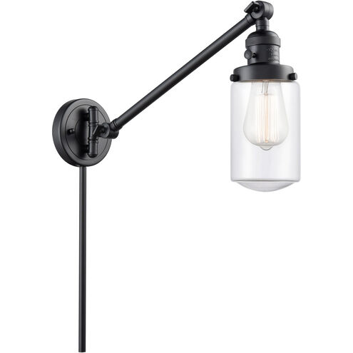 Dover 30 inch 60.00 watt Matte Black Swing Arm Wall Light, Franklin Restoration