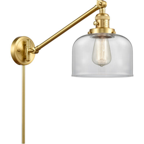 Large Bell 21 inch 60.00 watt Satin Gold Swing Arm Wall Light, Franklin Restoration