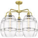 Ballston Vaz 5 Light 26 inch Satin Gold Stem Hung Chandelier Ceiling Light in Clear Glass