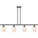 Ballston Norfolk 4 Light 48 inch Oil Rubbed Bronze Island Light Ceiling Light in Matte White Glass
