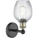Salina Sconce Wall Light in Black Antique Brass