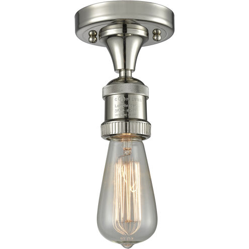 Franklin Restoration Bare Bulb 1 Light 5 inch Polished Nickel Semi-Flush Mount Ceiling Light, Franklin Restoration