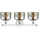Ballston Bell 3 Light 26 inch White and Polished Chrome Bath Vanity Light Wall Light