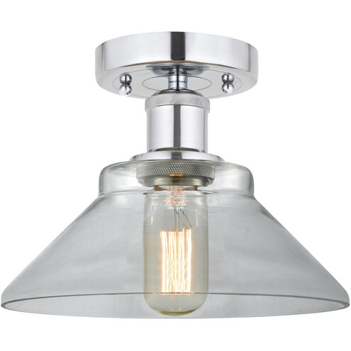 Edison Orwell 1 Light 8 inch Brushed Satin Nickel Flush Mount Ceiling Light in Matte White Glass