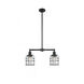 Franklin Restoration Small Bell Cage LED 21 inch Matte Black Chandelier Ceiling Light in Clear Glass, Franklin Restoration