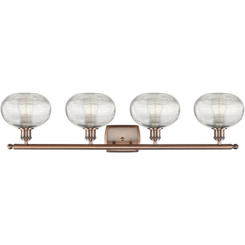 Ballston Ithaca 4 Light 38 inch Antique Copper Bath Vanity Light Wall Light