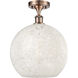 Ballston White Mouchette 1 Light 12 inch Antique Copper Semi-Flush Mount Ceiling Light