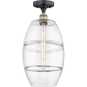 Edison Vaz 1 Light 10 inch Black Antique Brass Semi-Flush Mount Ceiling Light