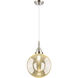 Beacon 1 Light 10 inch Polished Nickel Mini Pendant Ceiling Light in Mercury Glass