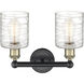 Cobbleskill 2 Light 14 inch Black Antique Brass and Deco Swirl Bath Vanity Light Wall Light