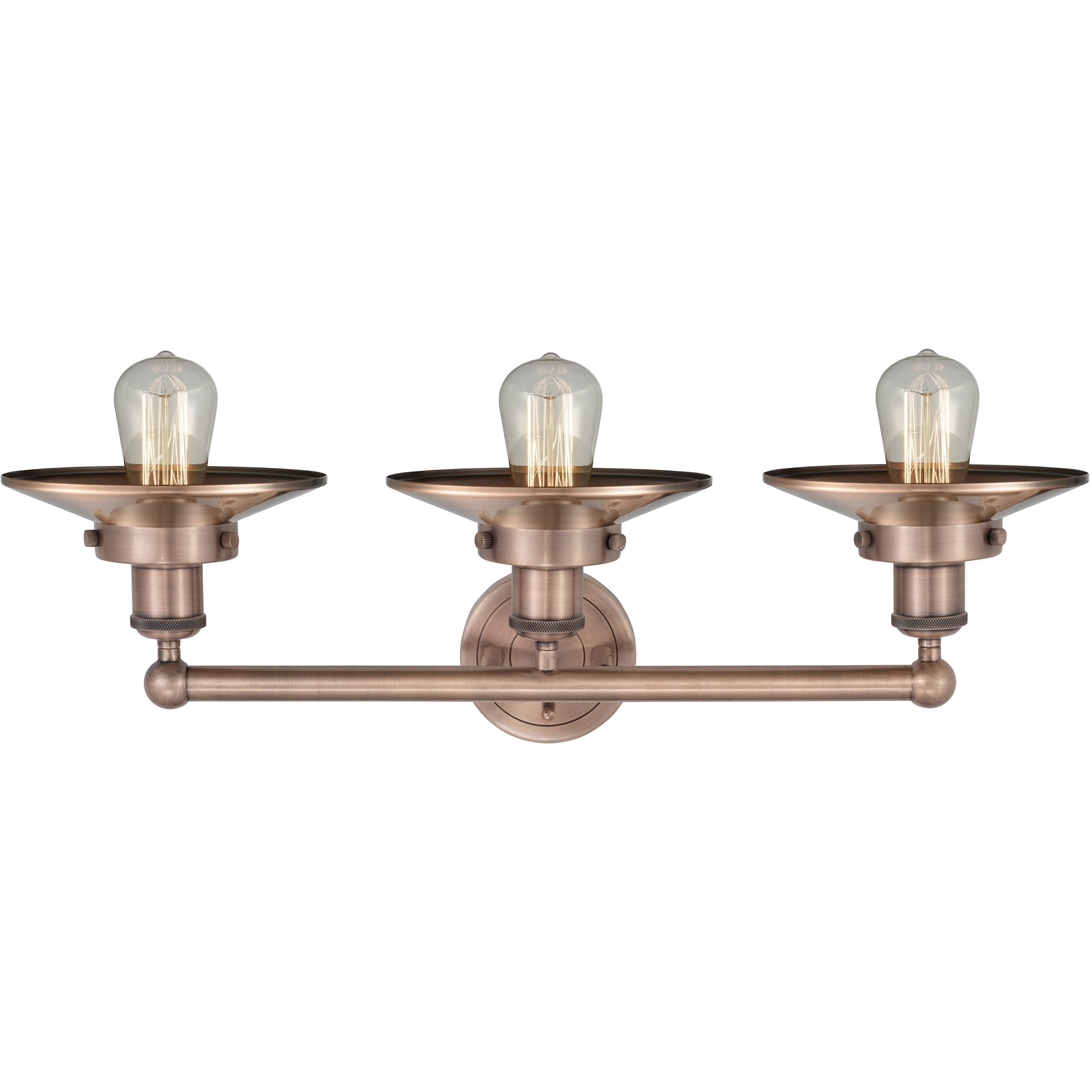 Edison 3 Light 26 inch Antique Copper Bath Vanity Light Wall Light