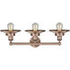 Edison 3 Light 26 inch Antique Copper Bath Vanity Light Wall Light