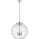 Ballston Athens Deco Swirl 3 Light 17.88 inch Polished Chrome Statement Pendant Ceiling Light in Incandescent, Clear Deco Swirl