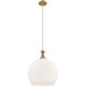 Downtown Urban Astor 1 Light 14 inch Brushed Brass Pendant Ceiling Light in Matte White