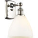 Ballston Ballston Dome 1 Light 8 inch Polished Nickel Sconce Wall Light in Matte White Glass