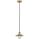 Railroad 1 Light 8 inch Brushed Brass Mini Pendant Ceiling Light