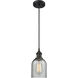 Ballston Caledonia LED 5 inch Oil Rubbed Bronze Mini Pendant Ceiling Light in Charcoal Glass, Black Textured, Ballston