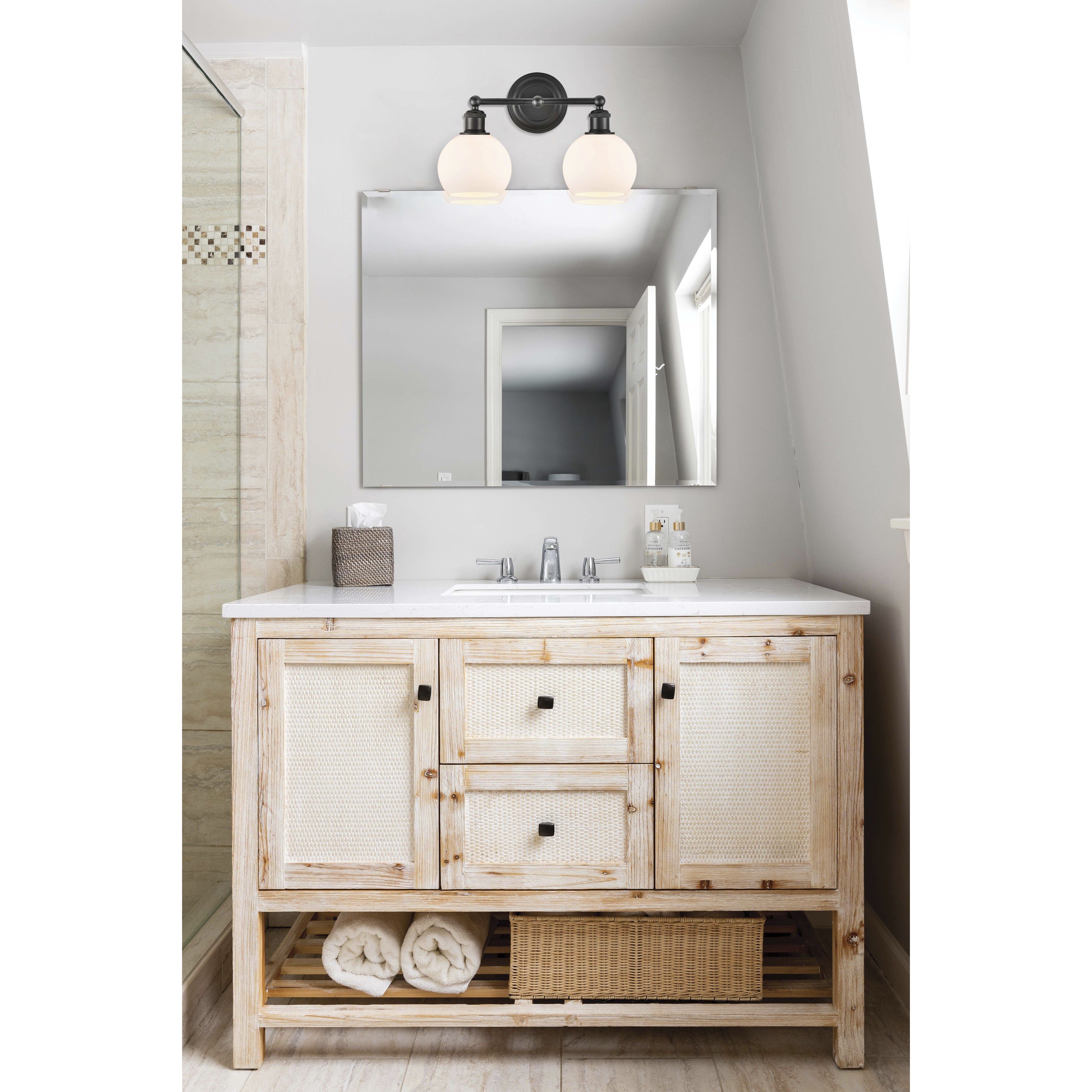 Concord LED 16 inch Matte Black Bath Vanity Light Wall Light in Matte White Glass