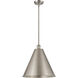 Ballston Cone 1 Light 16 inch Brushed Satin Nickel Pendant Ceiling Light
