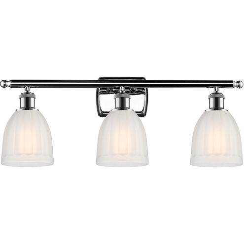 Ballston Brookfield LED 26 inch Polished Chrome Bath Vanity Light Wall Light in White Glass, Ballston