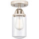 Nouveau 2 Dover 1 Light 5 inch Polished Nickel Semi-Flush Mount Ceiling Light in Clear Glass