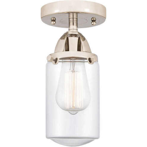 Nouveau 2 Dover 1 Light 5 inch Polished Nickel Semi-Flush Mount Ceiling Light in Clear Glass