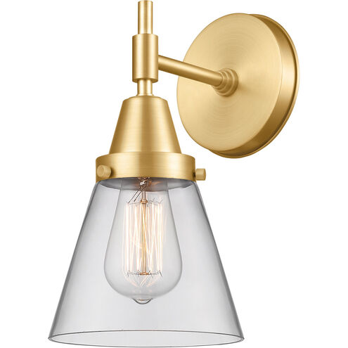 Caden LED 6.25 inch Satin Gold Sconce Wall Light in Clear Glass