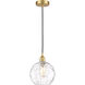 Edison Athens Water Glass 1 Light 8 inch Satin Gold Mini Pendant Ceiling Light